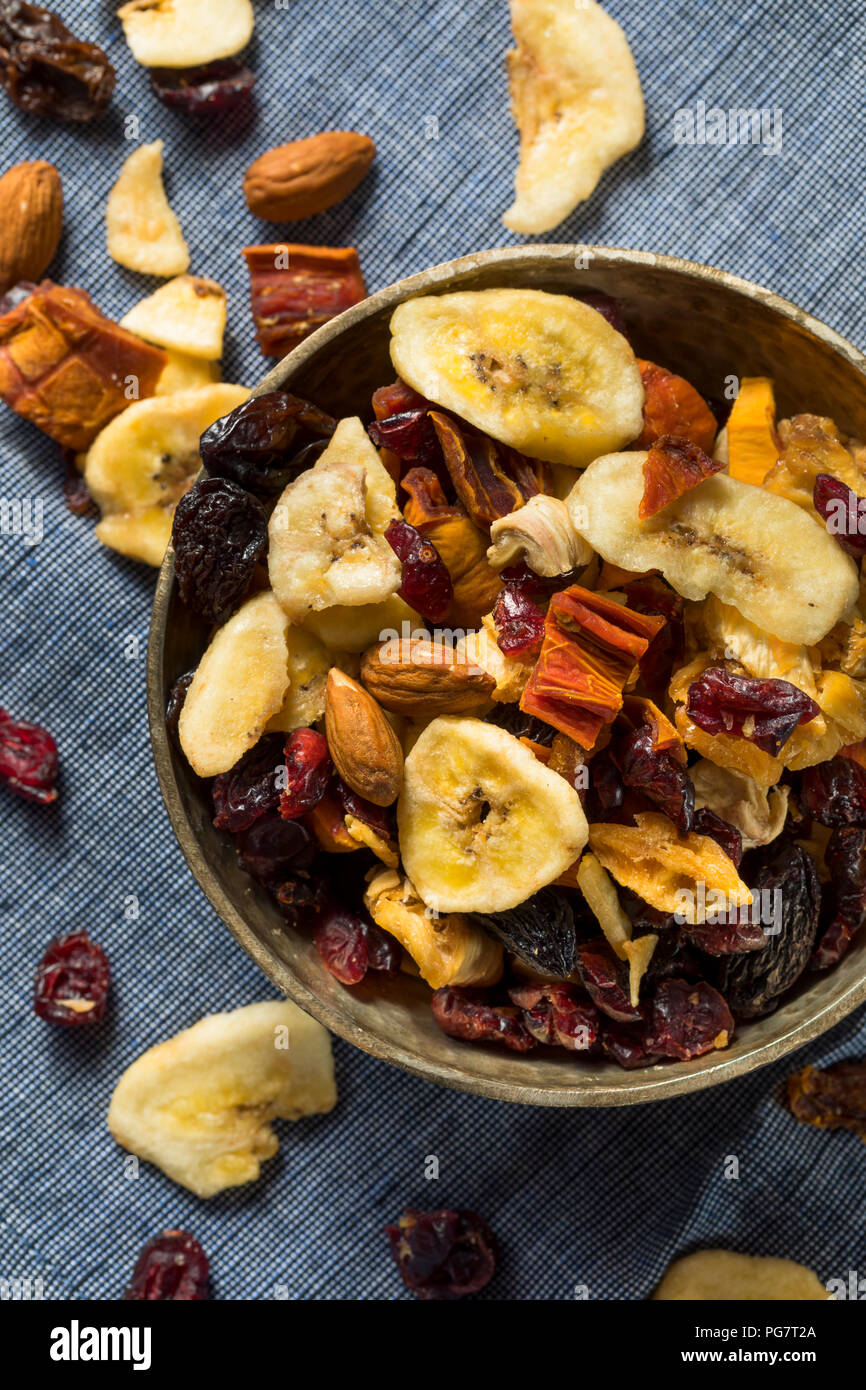 Organic Dried Fruit Trail Mix with Cherries and Bananas Stock Photo Alamy