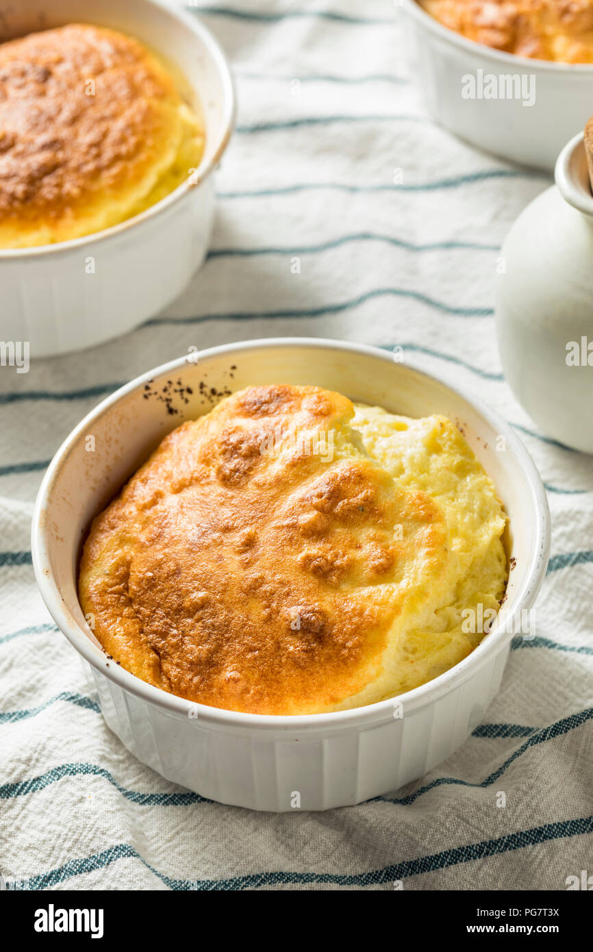 Homemade Egg and Cheese Souffle in a Ramekin Stock Photo Alamy