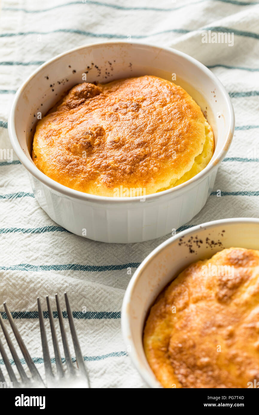 Homemade Egg and Cheese Souffle in a Ramekin Stock Photo Alamy