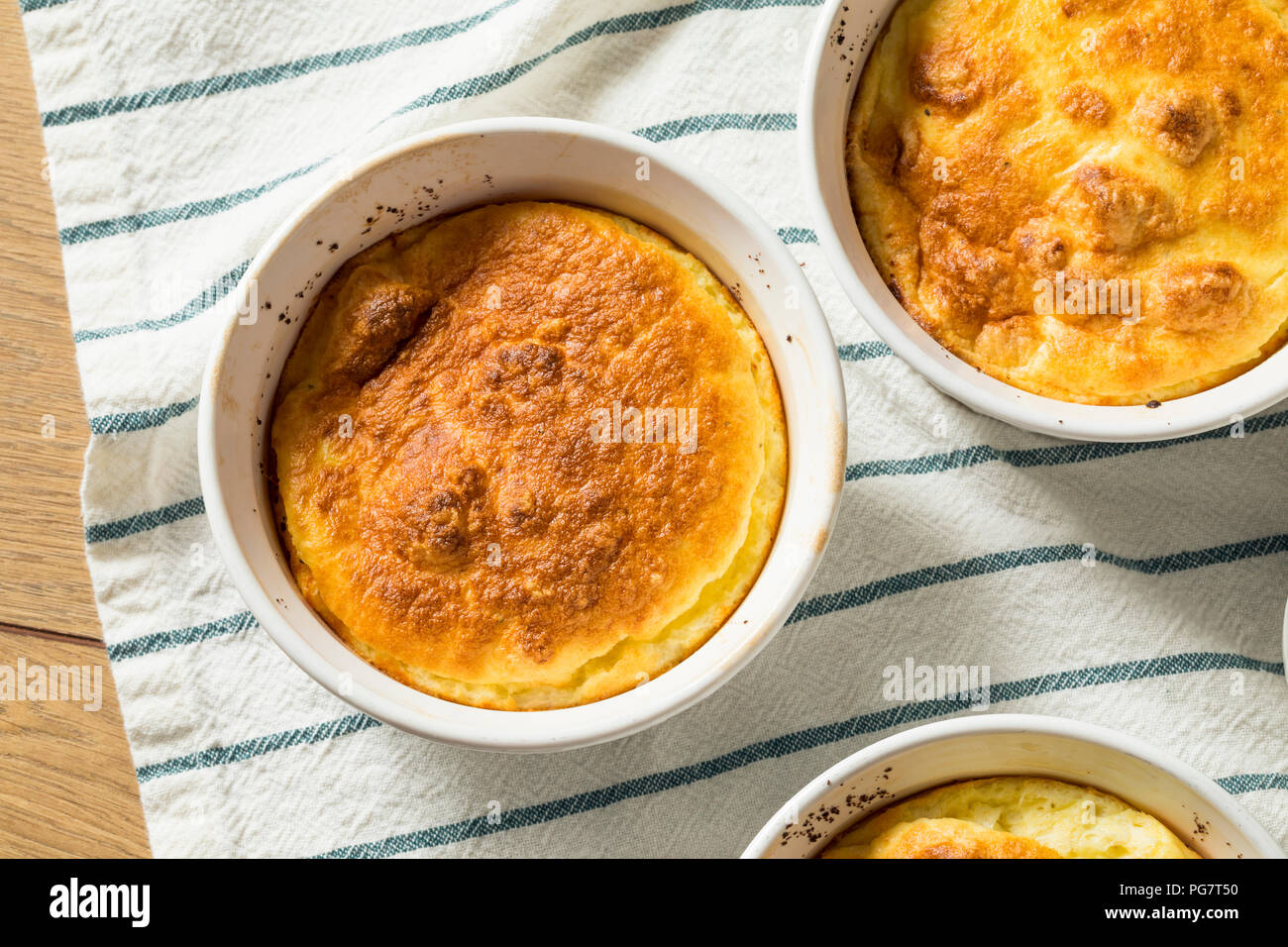 Homemade Egg and Cheese Souffle in a Ramekin Stock Photo Alamy