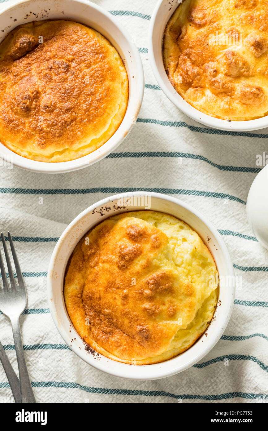 Homemade Egg and Cheese Souffle in a Ramekin Stock Photo Alamy
