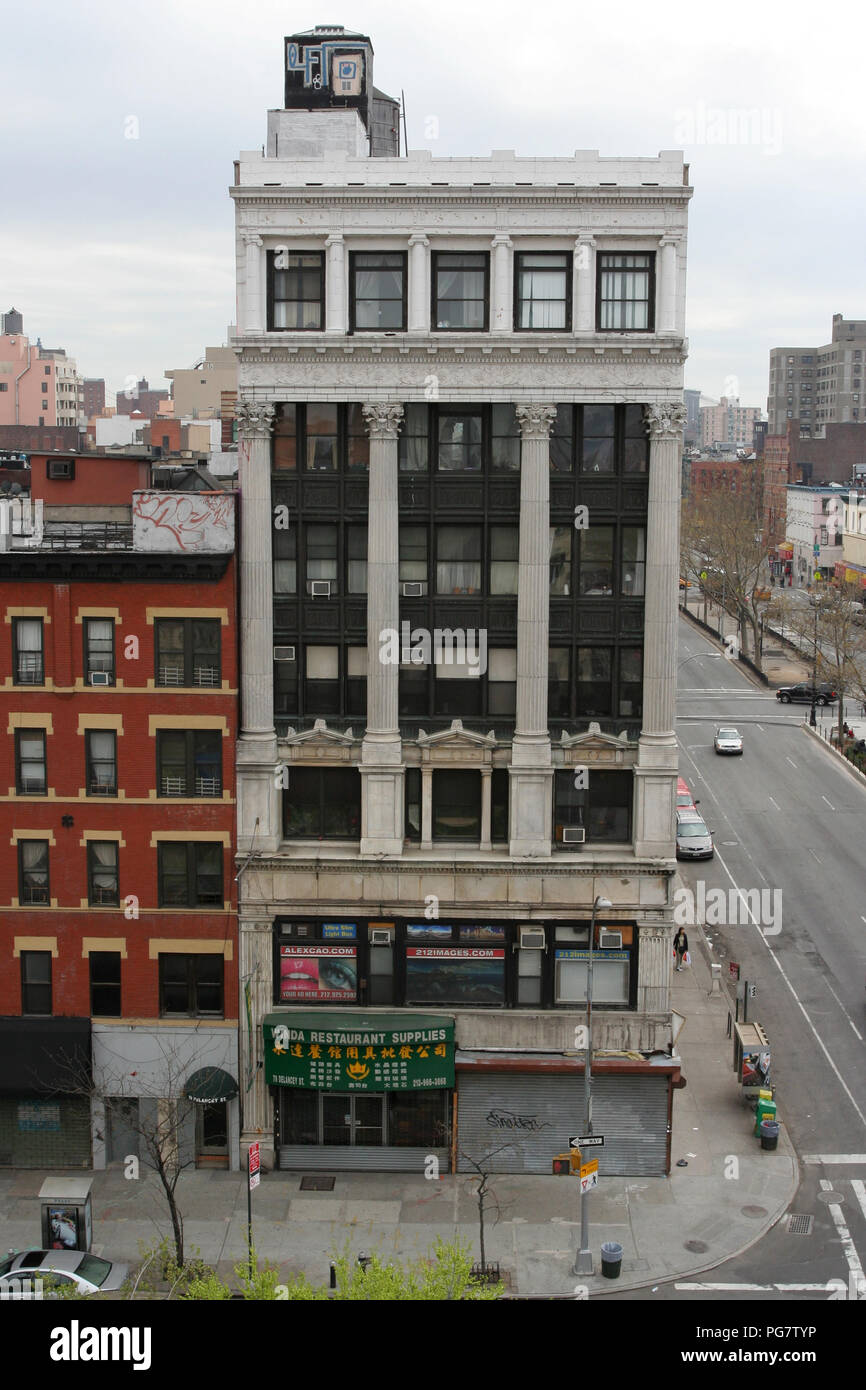 A building that once housed the Bank of the United States, at 7779 Delancey Street, New York