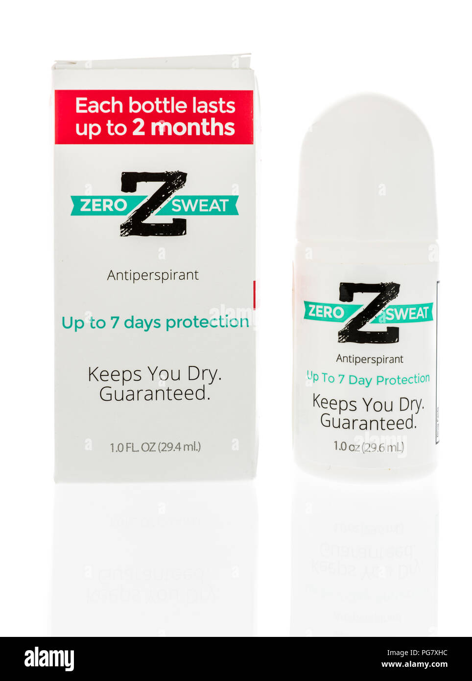 Winneconne, WI 23 August 2018 A package of Zero sweat antiperspirant