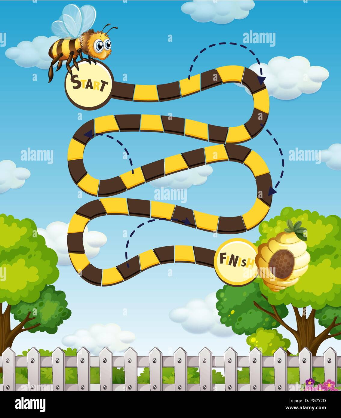 A bee maze game illustration Stock Vector Image & Art - Alamy