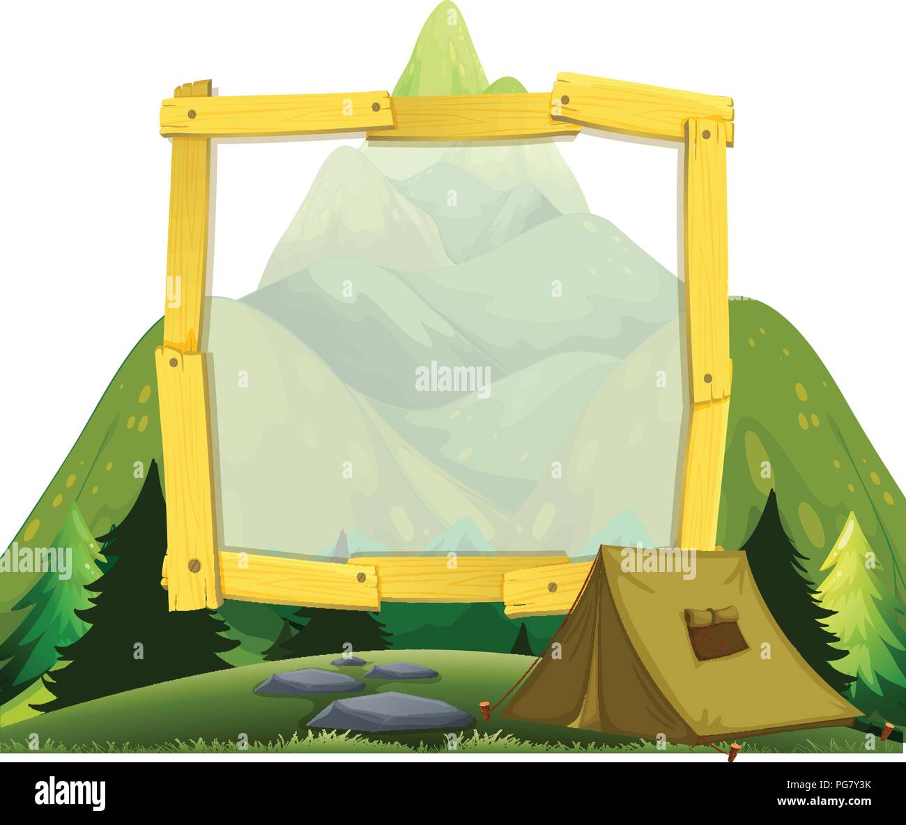 A frame of mountain camping illustration Stock Vector Image & Art - Alamy