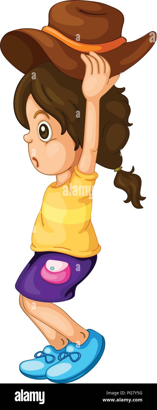 A girl wearing the hat illustration Stock Vector Image & Art Alamy