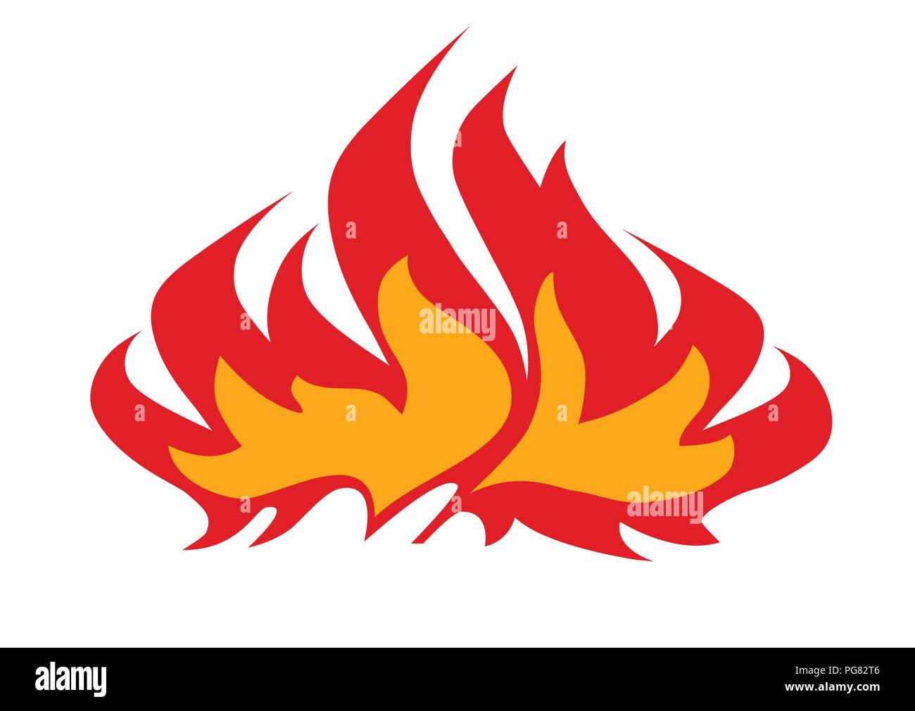 Fire icon, illustration. EPS 8 vector graphic, isolated on white background. Stock Vector