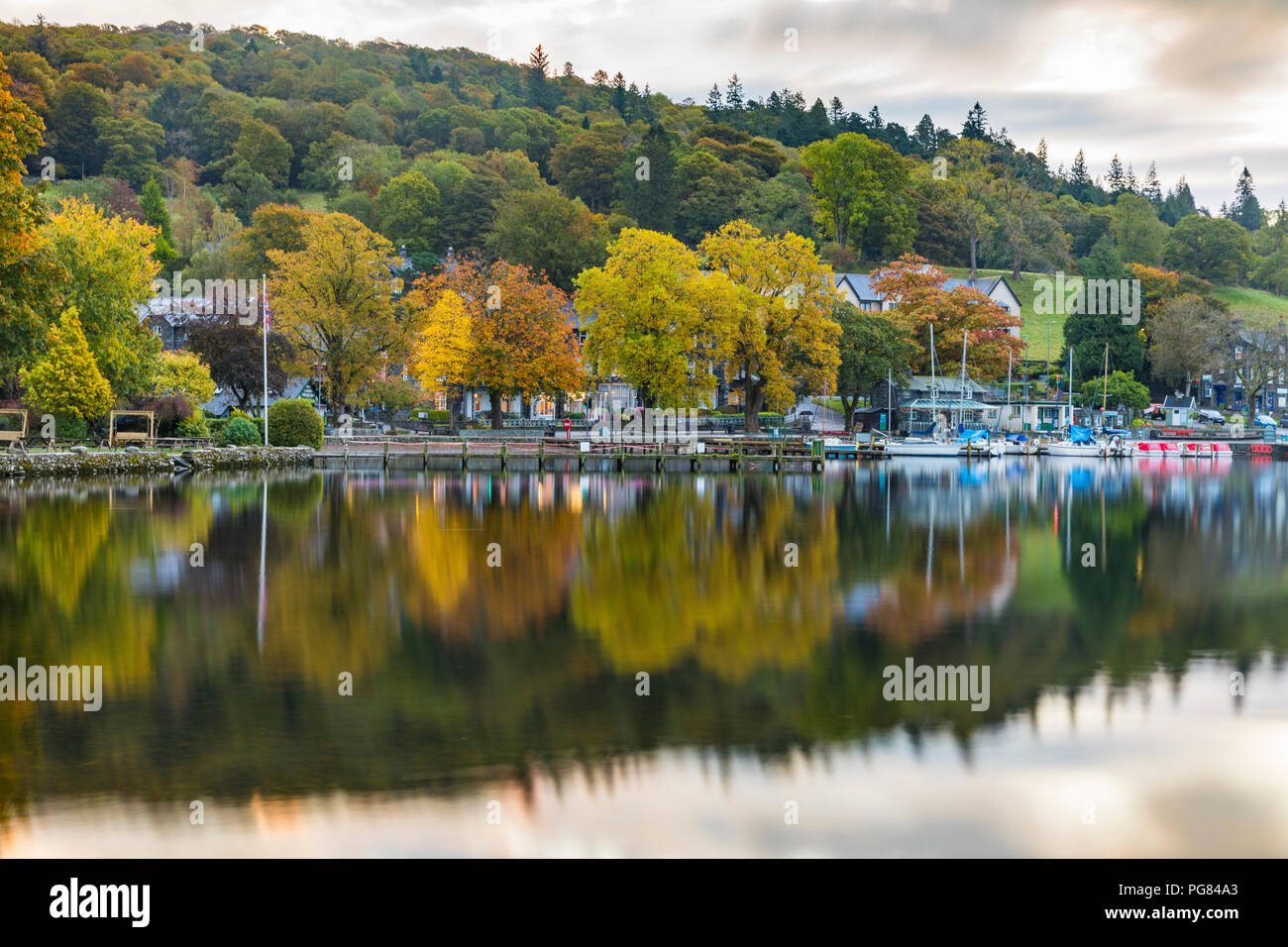 United Kingdom, England, Cumbria, Lake District, Windermere lake, view at sunrise from Ambleside Stock Photo