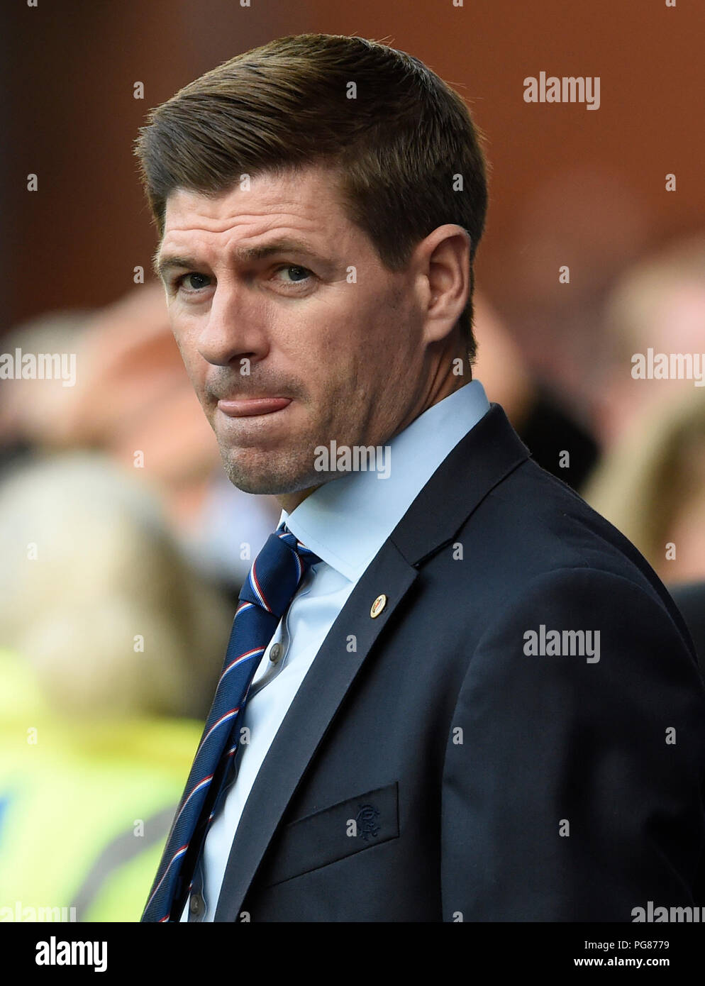 Rangers manager Steven Gerrard before kick off the UEFA Europa League ...