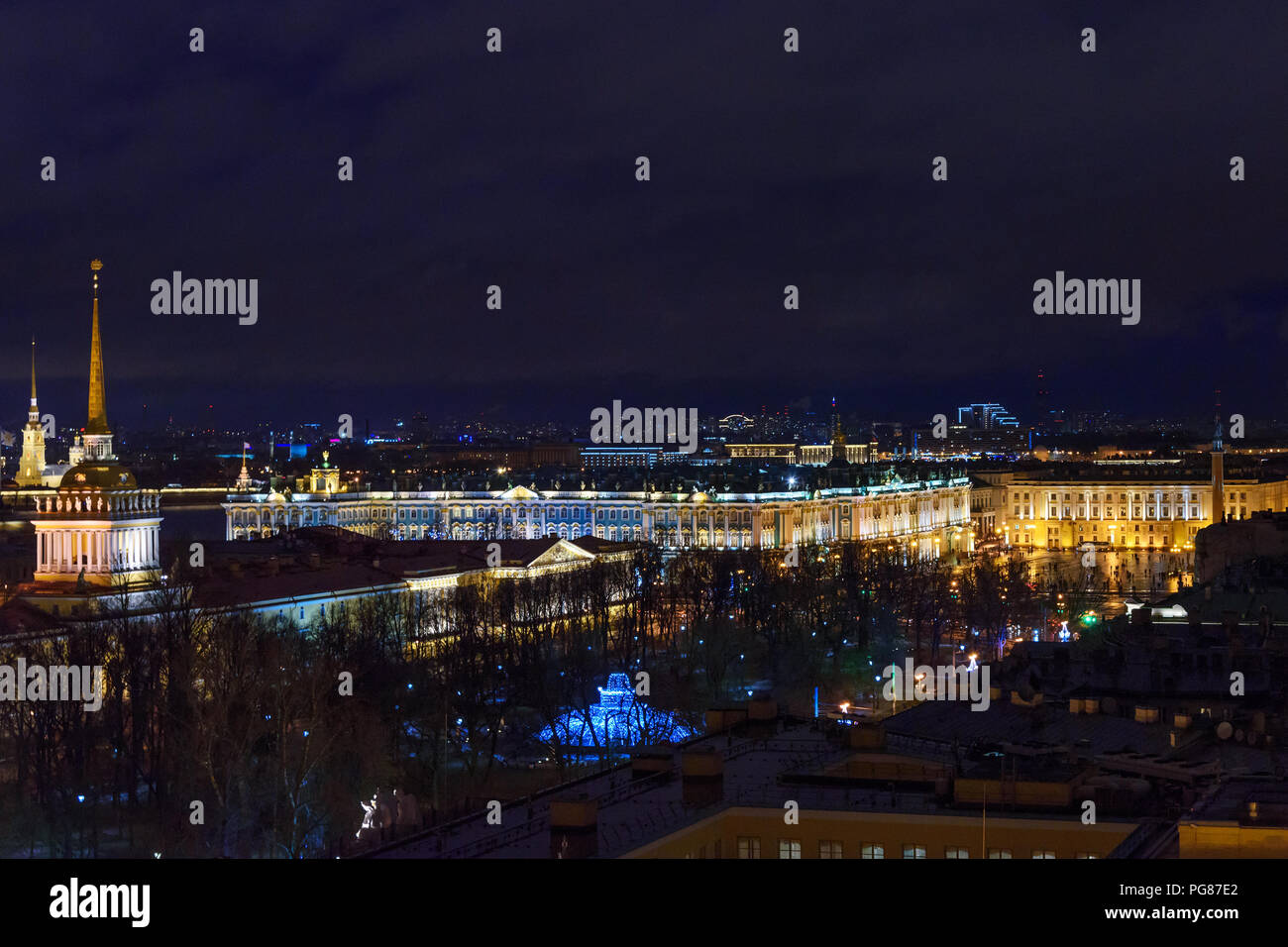 View of the winter palace from palace square hi-res stock photography ...