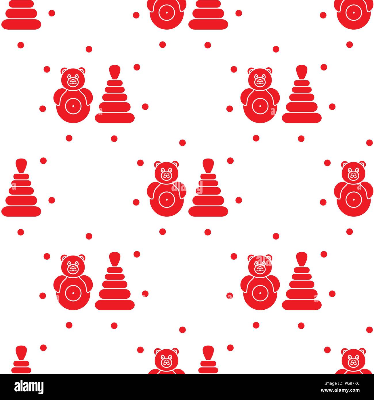Seamless pattern with children's toys. Roly-poly, pyramid Stock Vector ...
