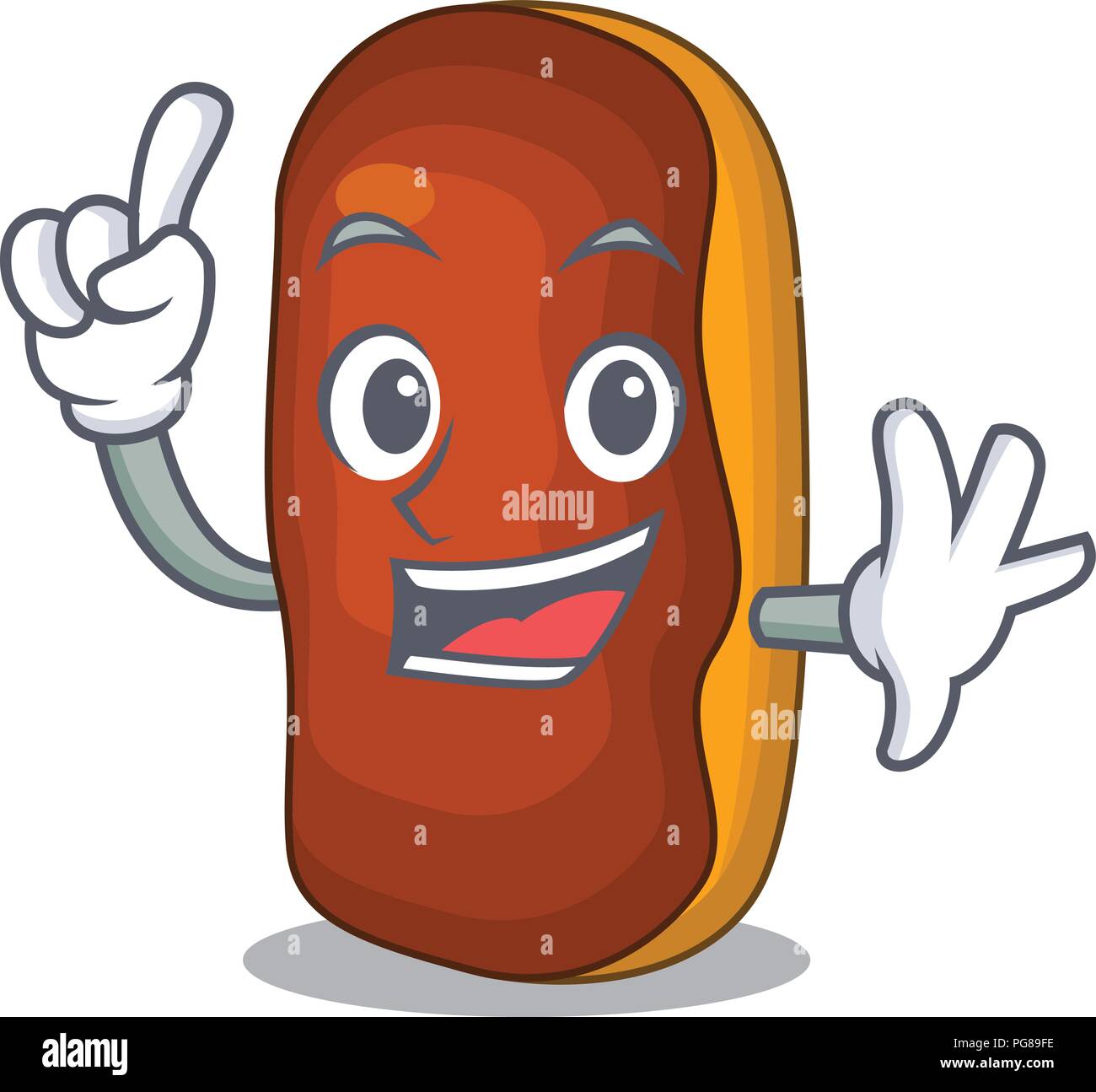 Finger cartoon cake eclair decorated butter chocolate Stock Vector