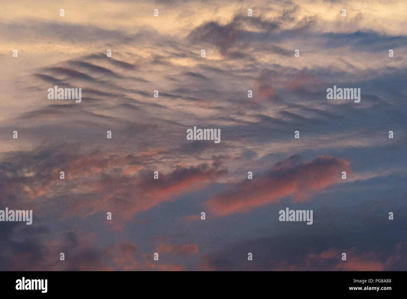 Dramatic sunset sky with colorful clouds after thunderstorm Stock Photo ...