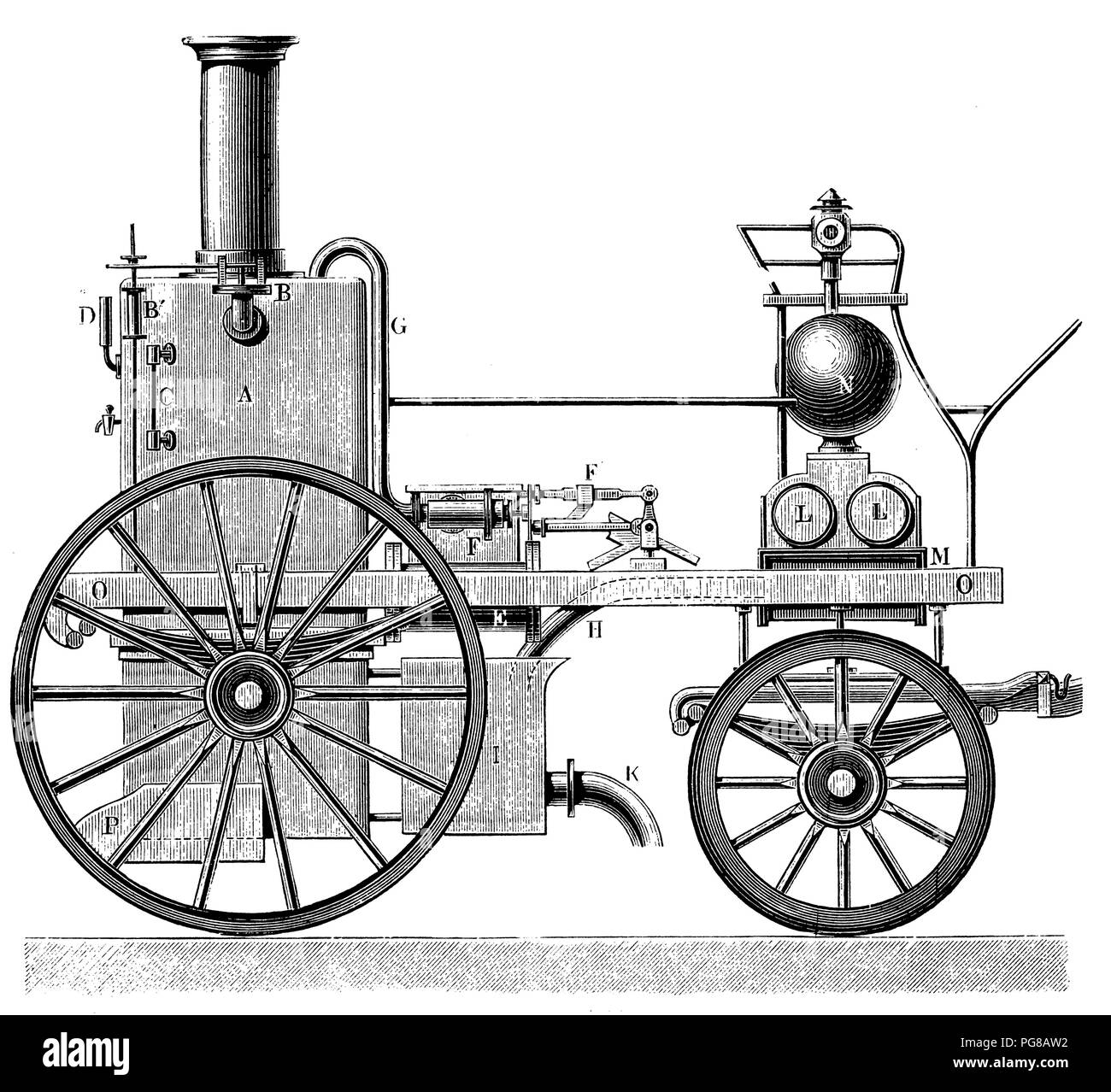 Steam Sprayer Graphics Spritzenwagen Black and White Stock Photos & Images - Alamy