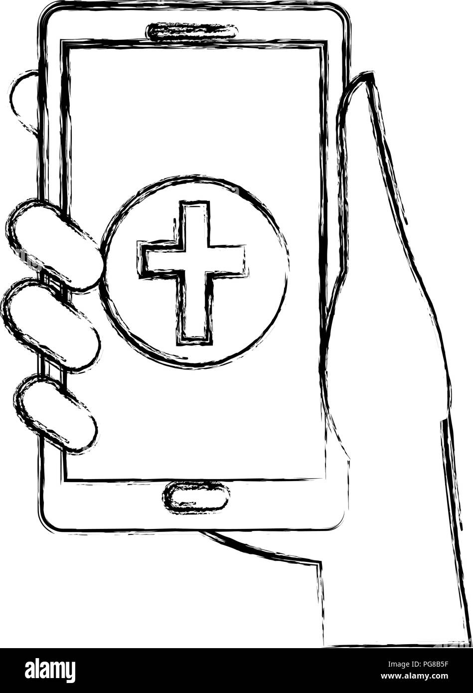 hand with smartphone and medical app Stock Vector Image & Art - Alamy