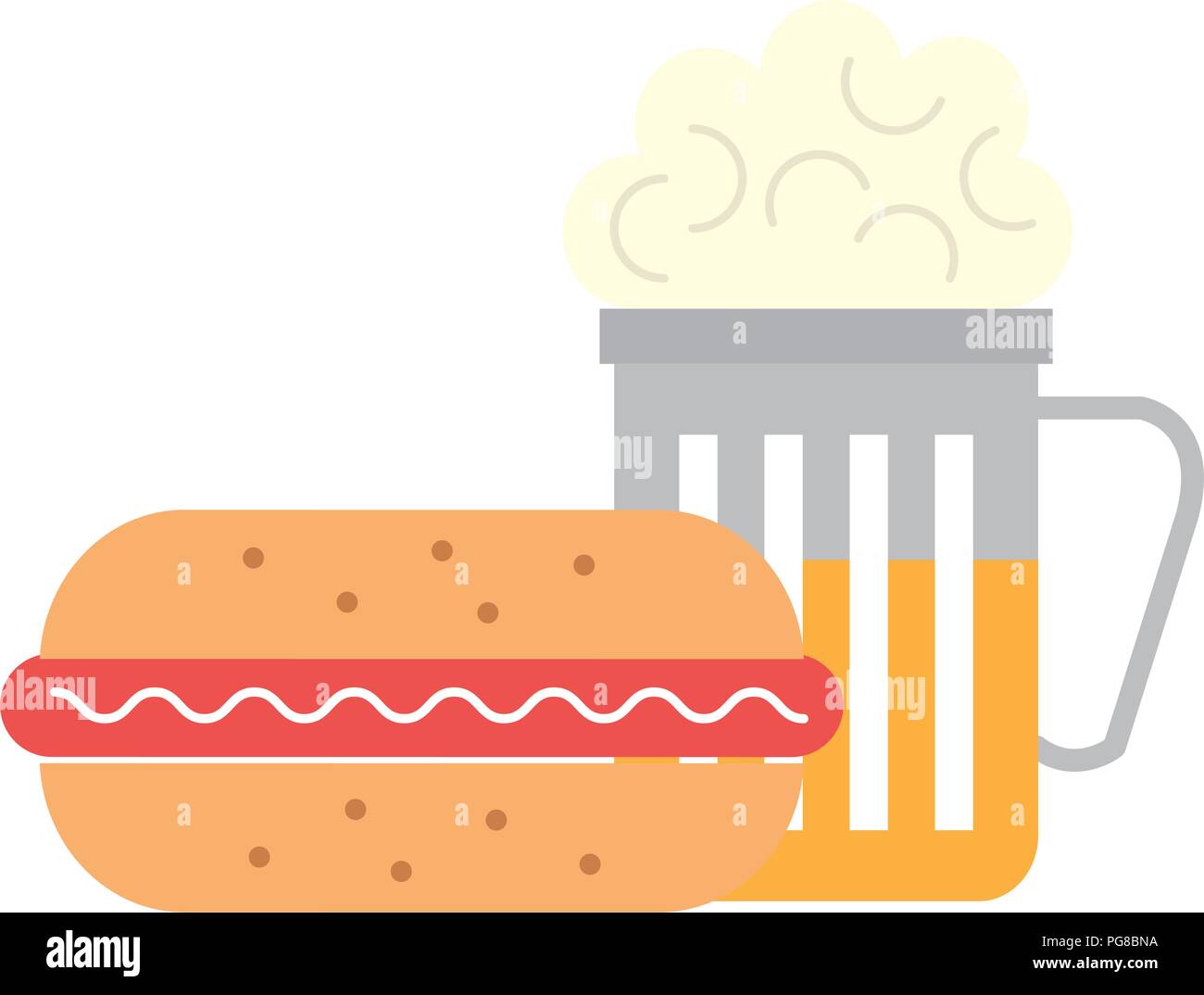 delicious burger with beer Stock Vector Image & Art - Alamy