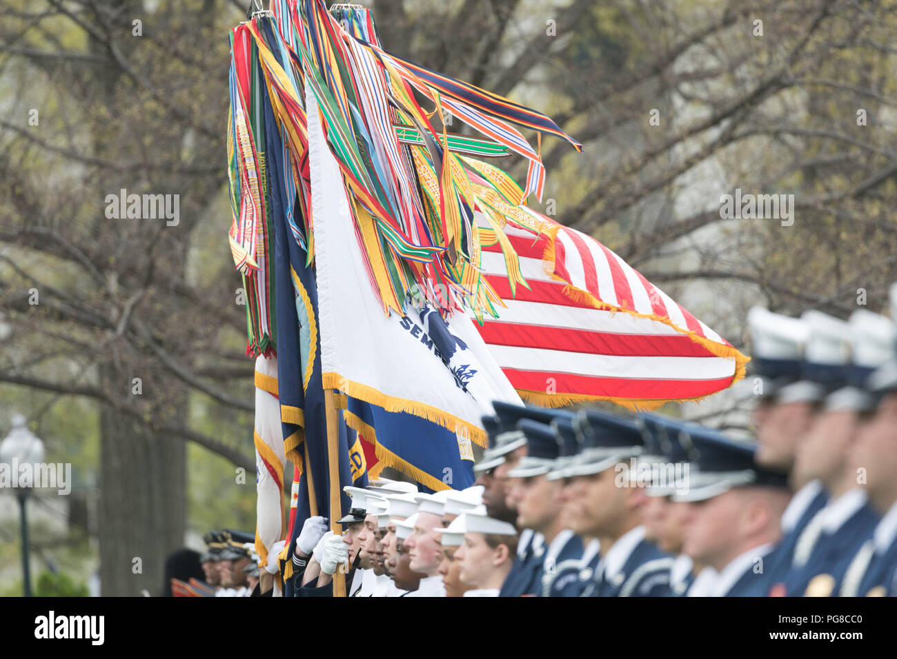 The arrival ceremony of the President of France and Mrs. Macron The Official State Visit of France Stock Photo