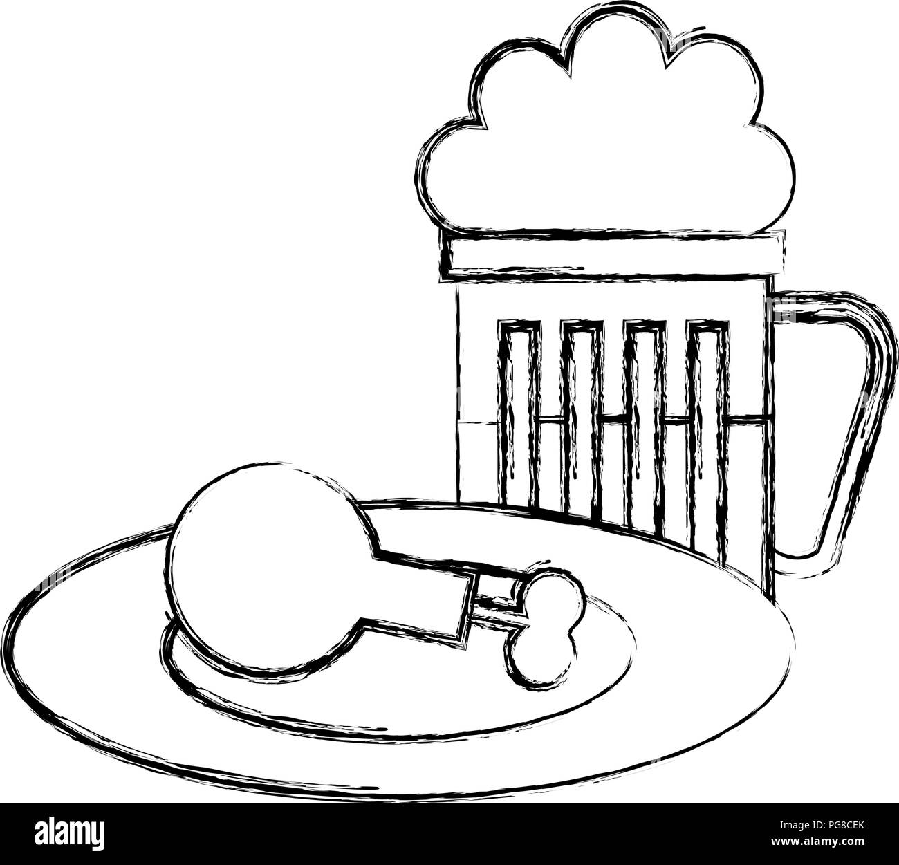 delicious chicken thighs in dish with beer Stock Vector Image & Art Alamy