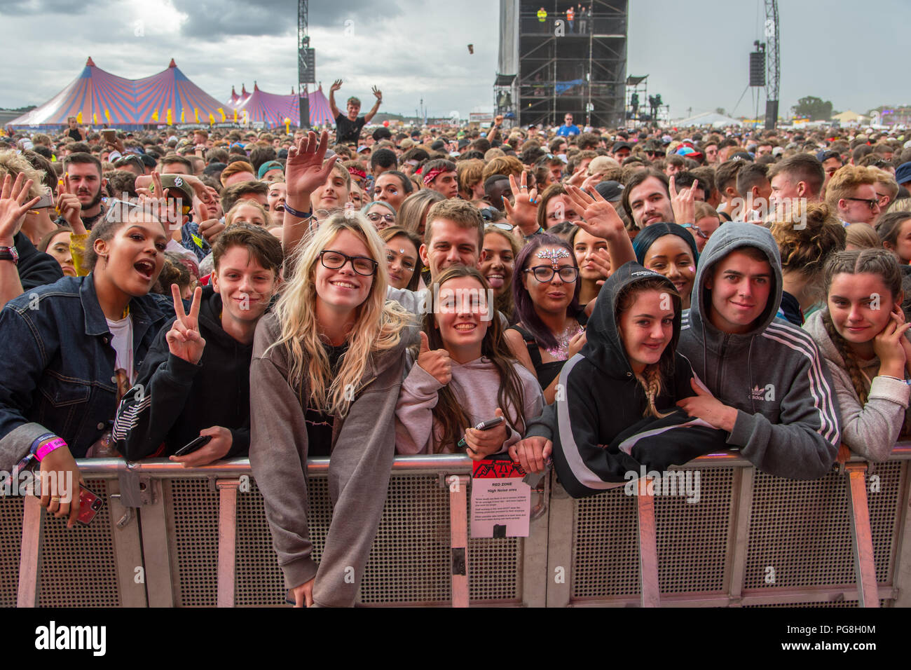 Reading Berkshire UK. 24th August 2018. Crowd at the main stage