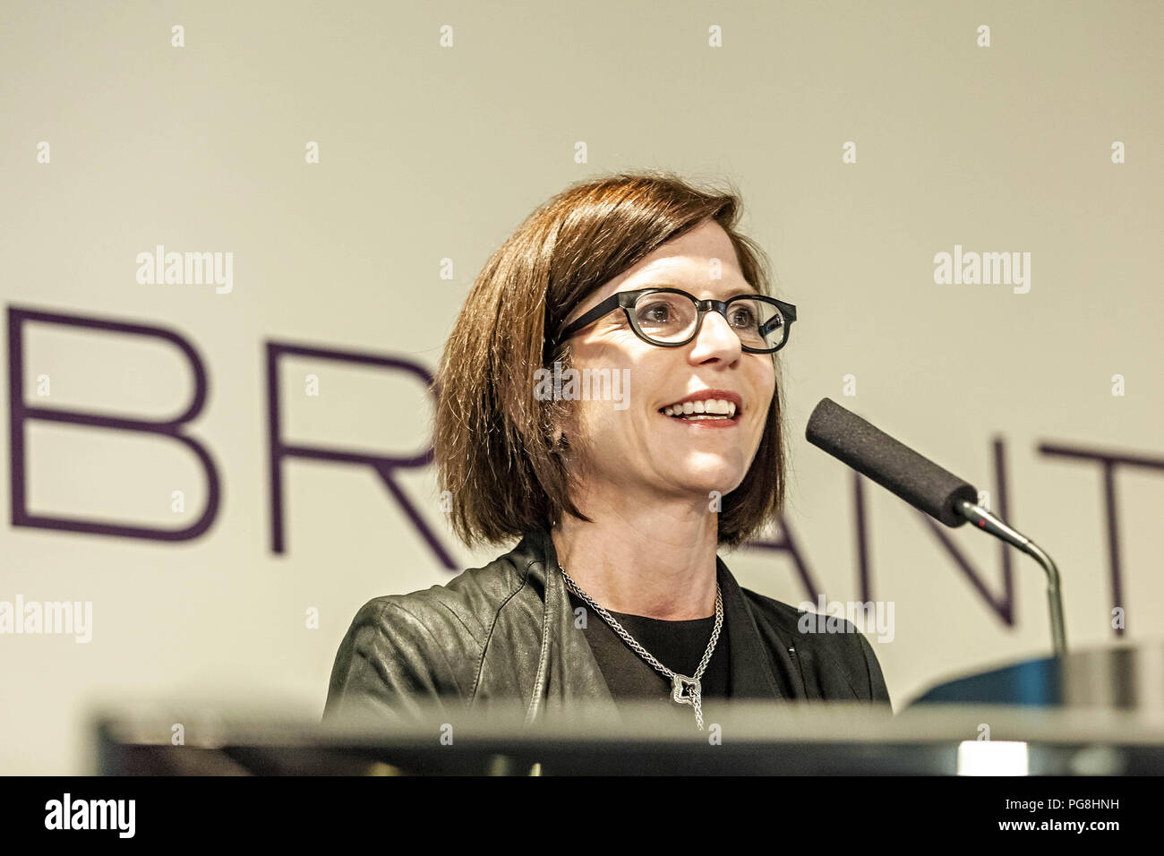 April 11, 2014 - Columbus, Ohio, U.S - Lane Bryant CEO LINDA HEASLEY photographed during a town hall meeting & fashion Show photographed April 11, 2014 at Lane Bryant's Columbus, Ohio headquarters. (Credit Image: © James D. DeCamp via ZUMA Wire) Stock Photo