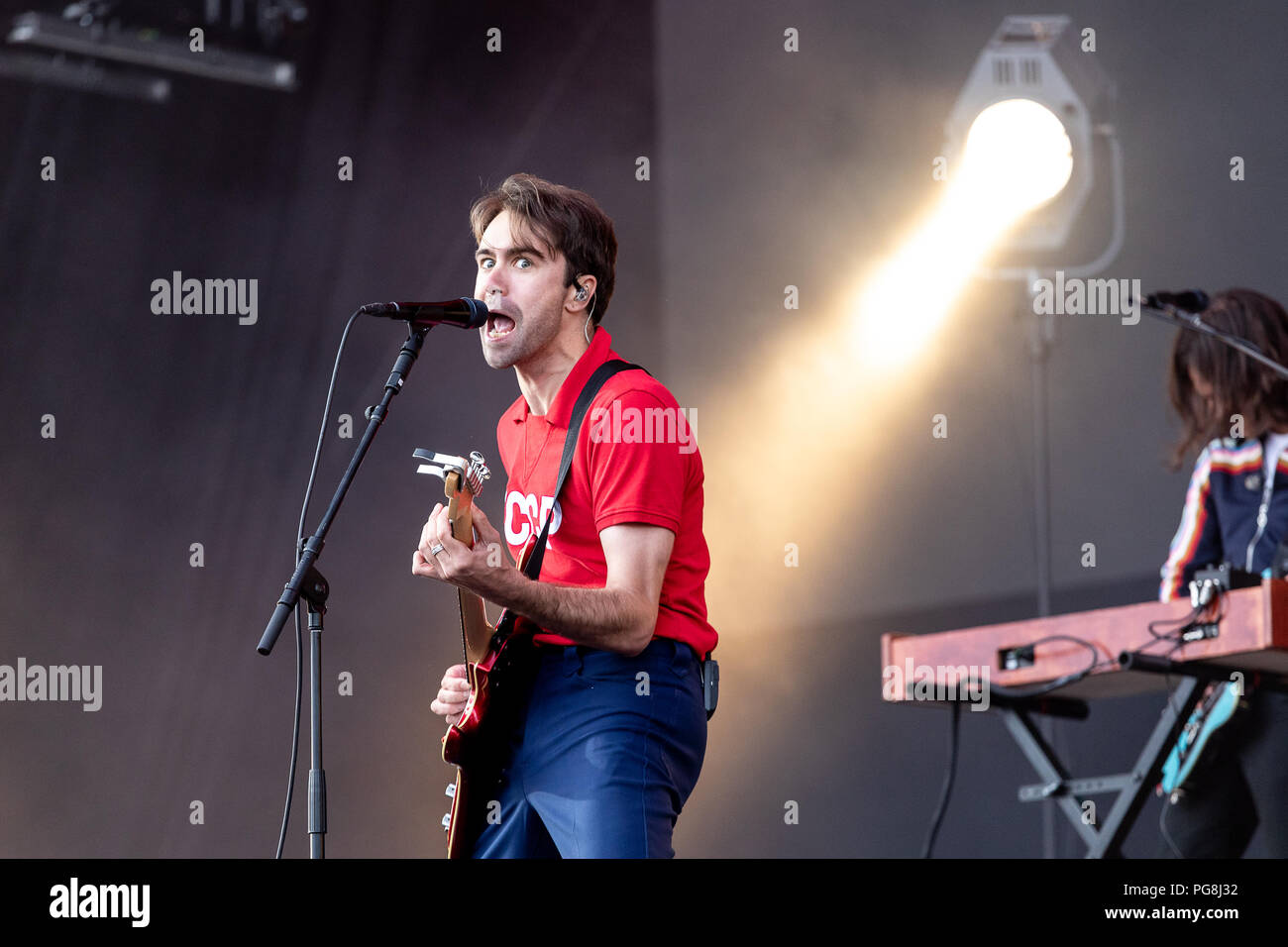 Justin Hayward-Young of The Vaccines performs live on stage at Leeds Festival, UK, 24th Aug, 2018. Stock Photo