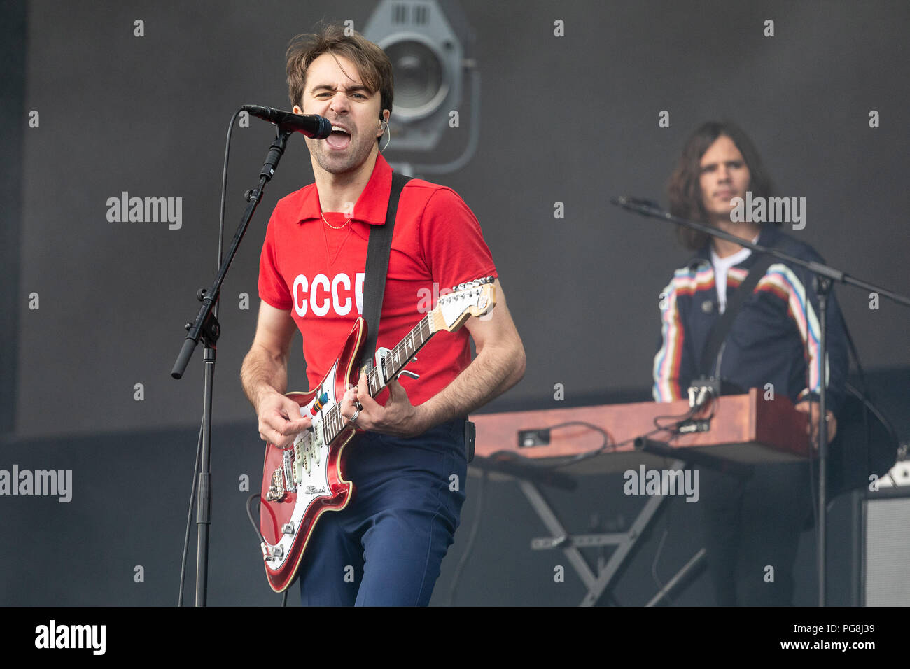 Justin Hayward-Young of The Vaccines performs live on stage at Leeds Festival, UK, 24th Aug, 2018. Stock Photo