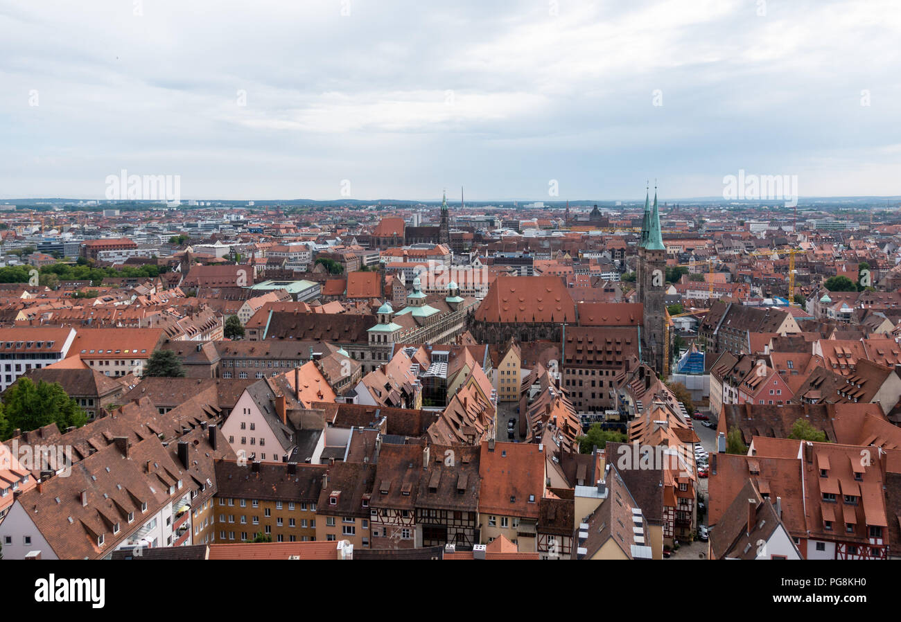 Ngermany View Nuremberg, Germany. 22nd Aug, 2018. Panoramic view in south direction ...