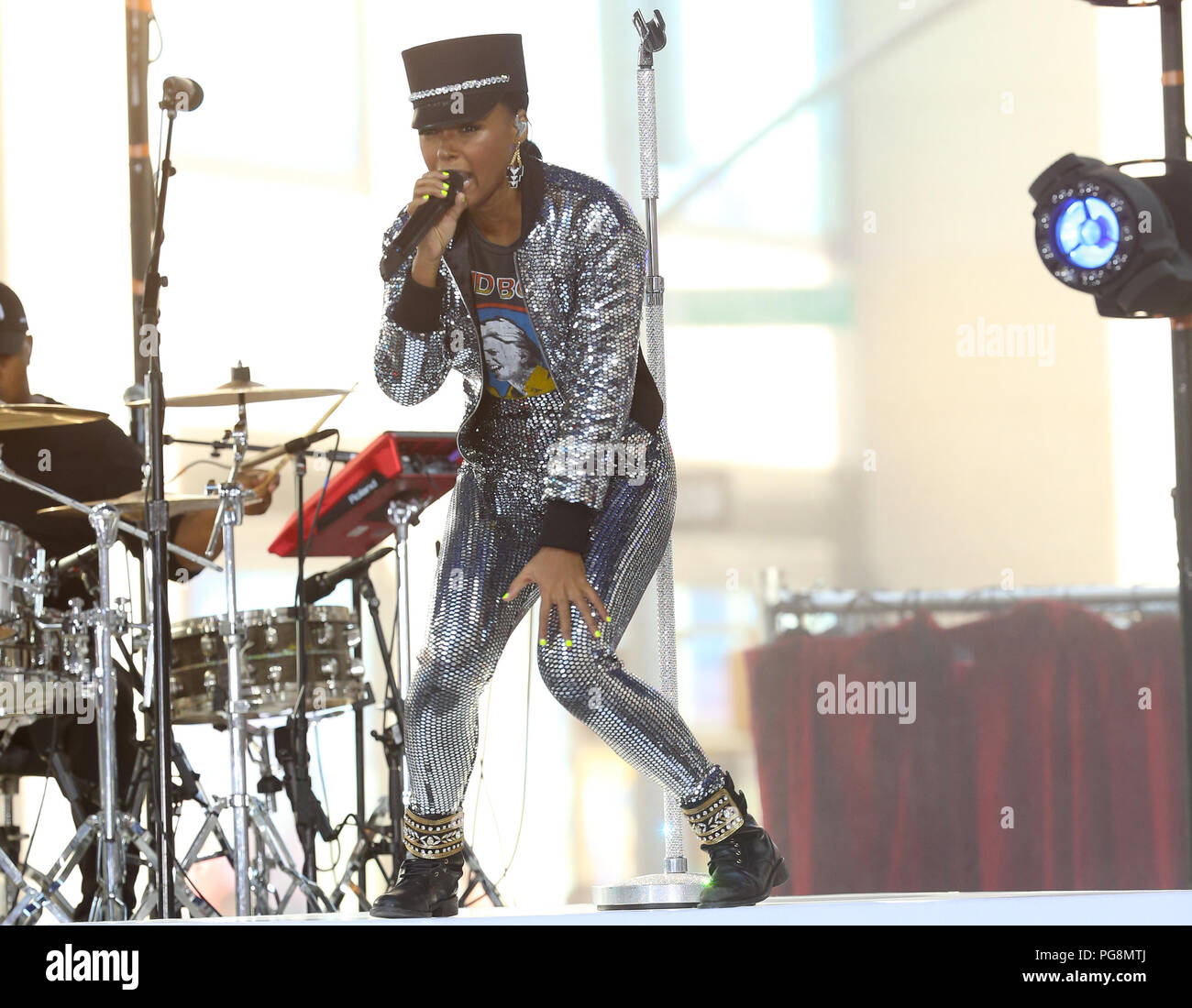New York, USA. 24th Aug 2018. Janelle Monae performs on NBC's Today Show as part of the Citi Concert Series on August 24th, 2018 in New York City Credit: MPA/Alamy Live News Stock Photo