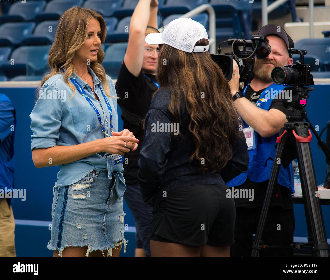 New York, USA. 24th Aug 2018. Sloane Stephens of the United States during Media Day at the 2018 US Open Grand Slam tennis tournament. New York, USA. August 24th 2018. 24th Aug, 2018. Credit: AFP7/ZUMA Wire/Alamy Live News Stock Photo