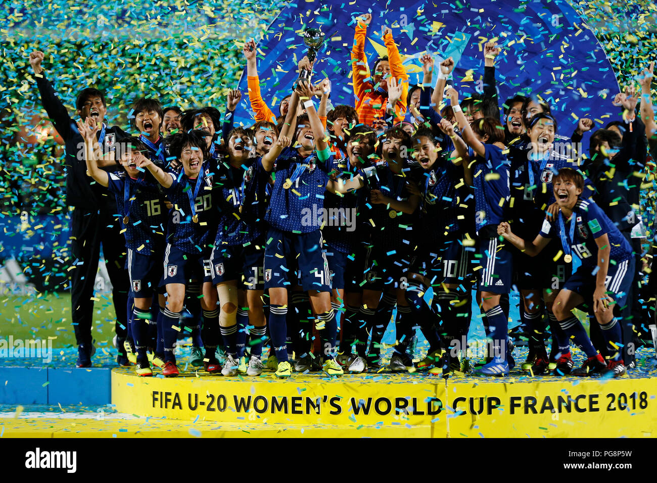 Vannes France 24th Aug 18 Champion Team Japan Celebrate During The Awarding Ceremony Of 18 Fifa U Women S World Cup In Vannes France Aug 24 18 Japan Beat Spain In The Final