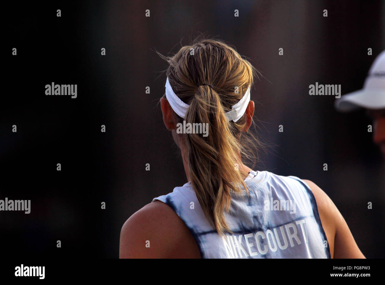 New York, USA, August 24, 2018 - US Open Tennis Practice:  Maria Sharapova while practicing today at the Billie Jean King National Tennis Center in Flushing Meadows, New York, as players prepared for the U.S. Open which begins next Monday. Credit: Adam Stoltman/Alamy Live News Stock Photo