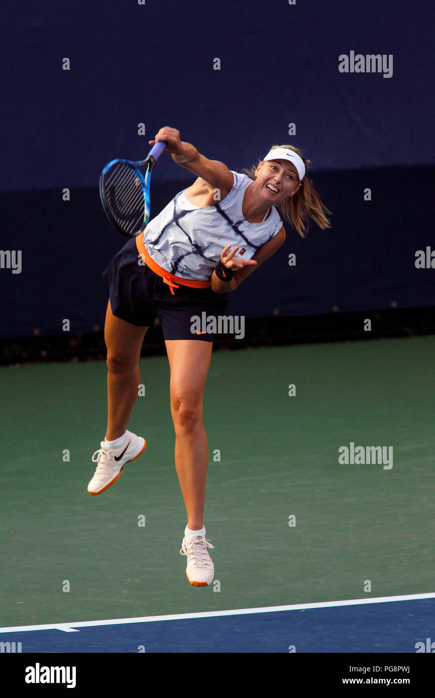 New York, USA, August 24, 2018 - US Open Tennis Practice:  Maria Sharapova practicing today at the Billie Jean King National Tennis Center in Flushing Meadows, New York, as players prepared for the U.S. Open which begins next Monday. Credit: Adam Stoltman/Alamy Live News Stock Photo