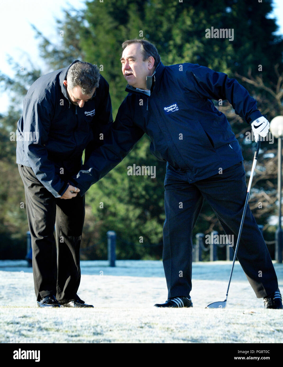 Former Scottish First Minister Alex Salmond at a golfing event Stock Photo