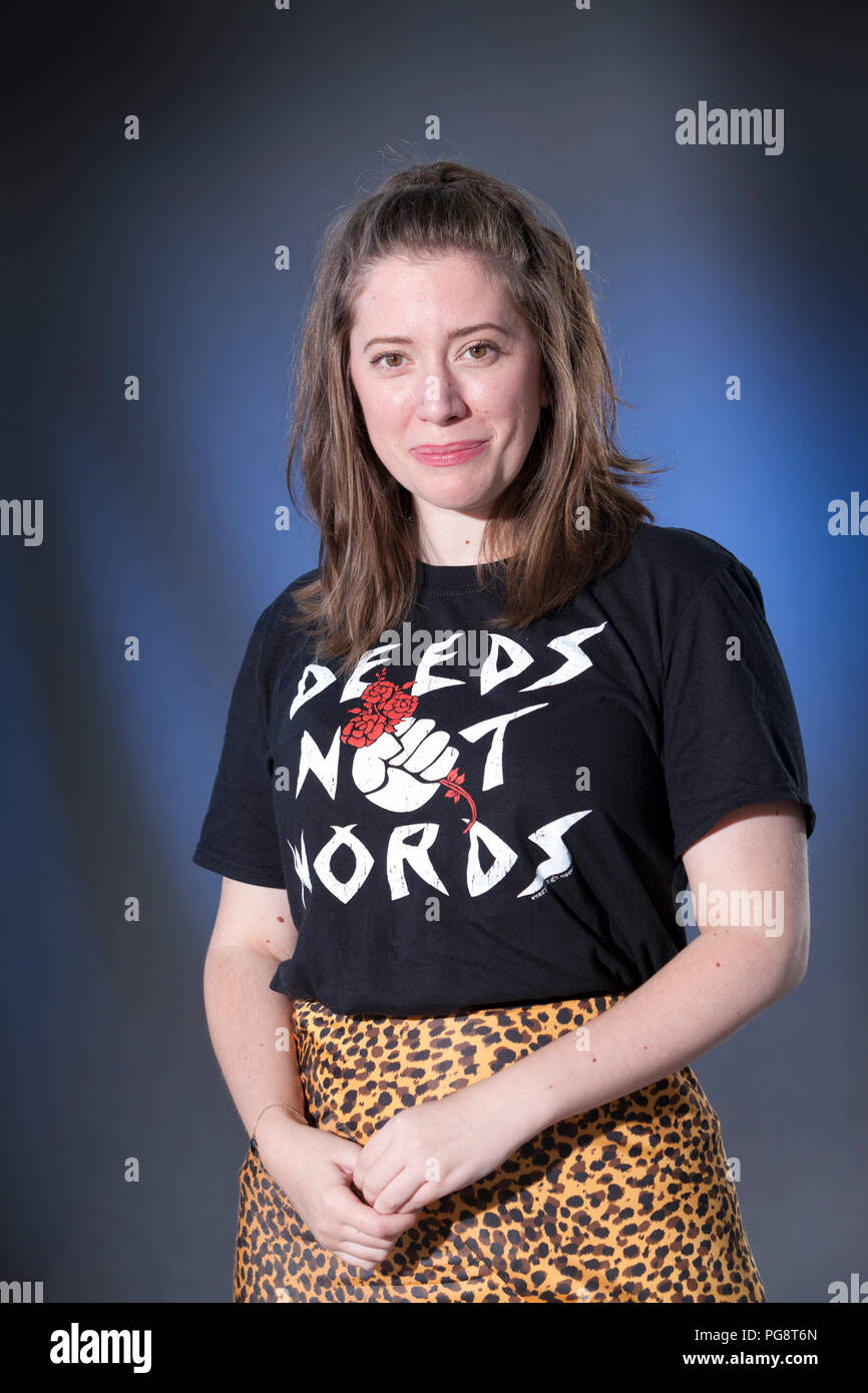 Edinburgh, UK. 25th August, 2018.  Dr Fern Riddell is a historian specialising in sex, suffrage and culture in the Victorian and Edwardian eras. Pictured at the Edinburgh International Book Festival. Edinburgh, Scotland.  Picture by Gary Doak / Alamy Live News Stock Photo