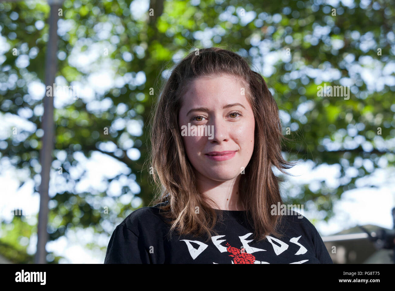 Edinburgh, UK. 25th August, 2018.  Dr Fern Riddell is a historian specialising in sex, suffrage and culture in the Victorian and Edwardian eras. Pictured at the Edinburgh International Book Festival. Edinburgh, Scotland.  Picture by Gary Doak / Alamy Live News Stock Photo