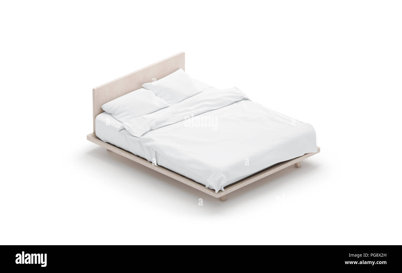 Download Blank White Bed Mock Up Side View Isolated 3d Rendering Empty Blanket And Pillows Mockup In Place For Sleep Doss With Clear Mattress And Bedsheet Stock Photo Alamy