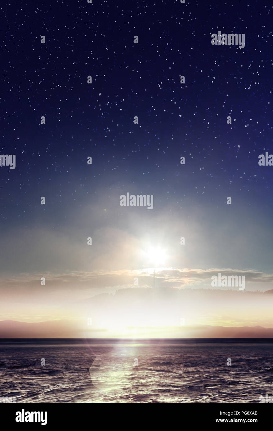 Beautiful sunrise over the tropical sea Stock Photo - Alamy