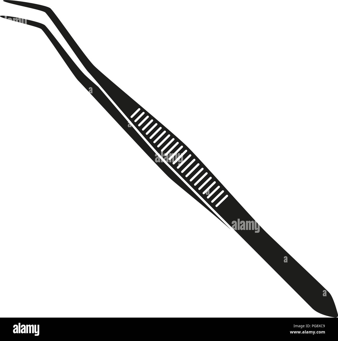 Black and white tweezer silhouette Stock Vector