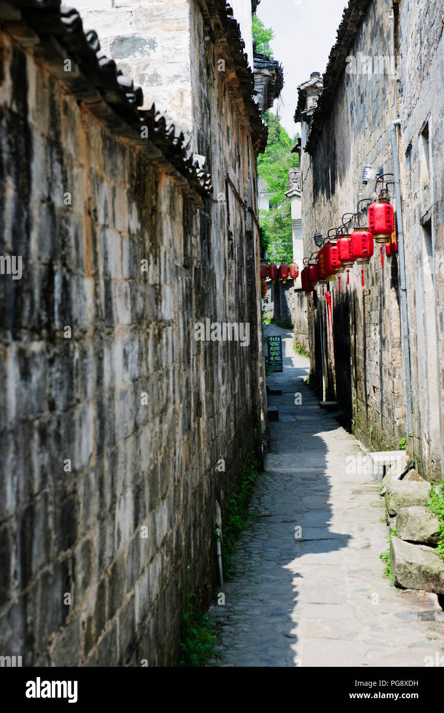 Crouching Tiger Hidden Dragon Film Location,Qing Ming Song Village,Adored by Artists,Photographers,Authentic Buildings,Hongcun,Jaingxi Prov,PRC,China Stock Photo