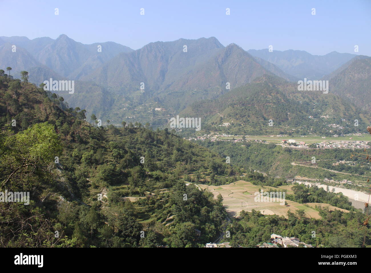 Beautiful village of Uttarakhand India . Beat view of hill,valley and ...