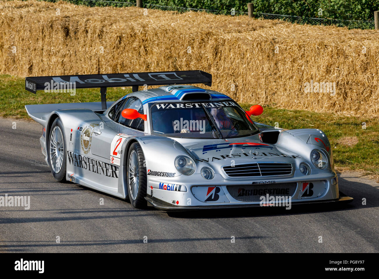 1998 Mercedes CLK LM endurance racer with driver Klaus Ludwig at