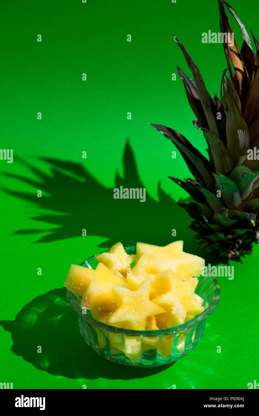 Fruit bowl isolated with pineapple hires stock photography and images