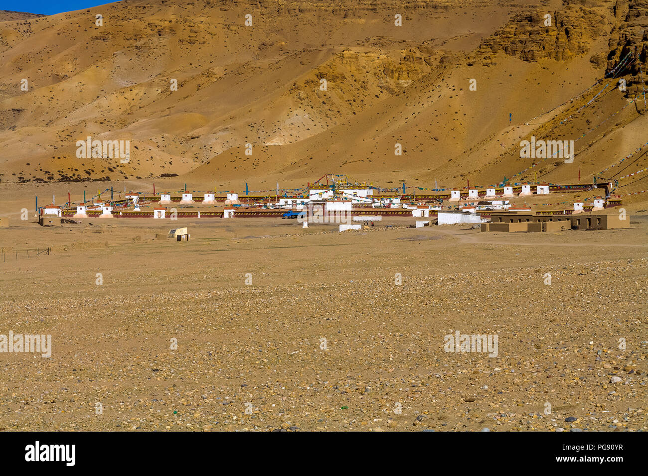 Guru Gyem Gompa is one of the largest and most important Bon-po gompas in Tibet. China. Stock Photo