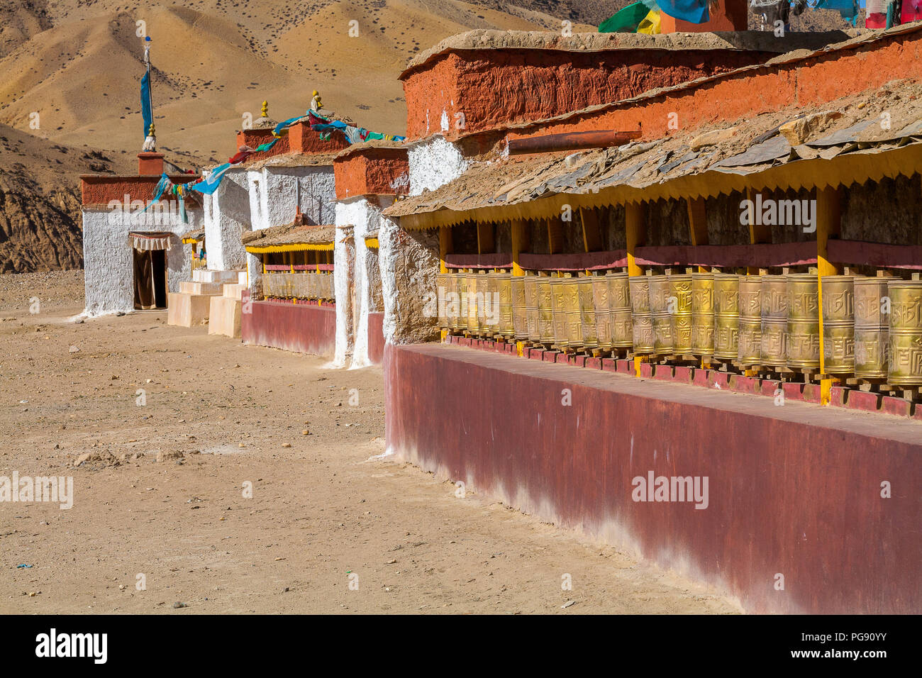 Guru Gyem Gompa is one of the largest and most important Bon-po gompas in Tibet. China. Stock Photo