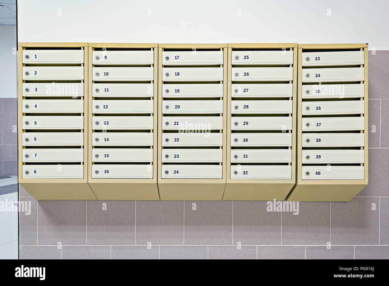 Post boxes inside of the apartment house Stock Photo Alamy