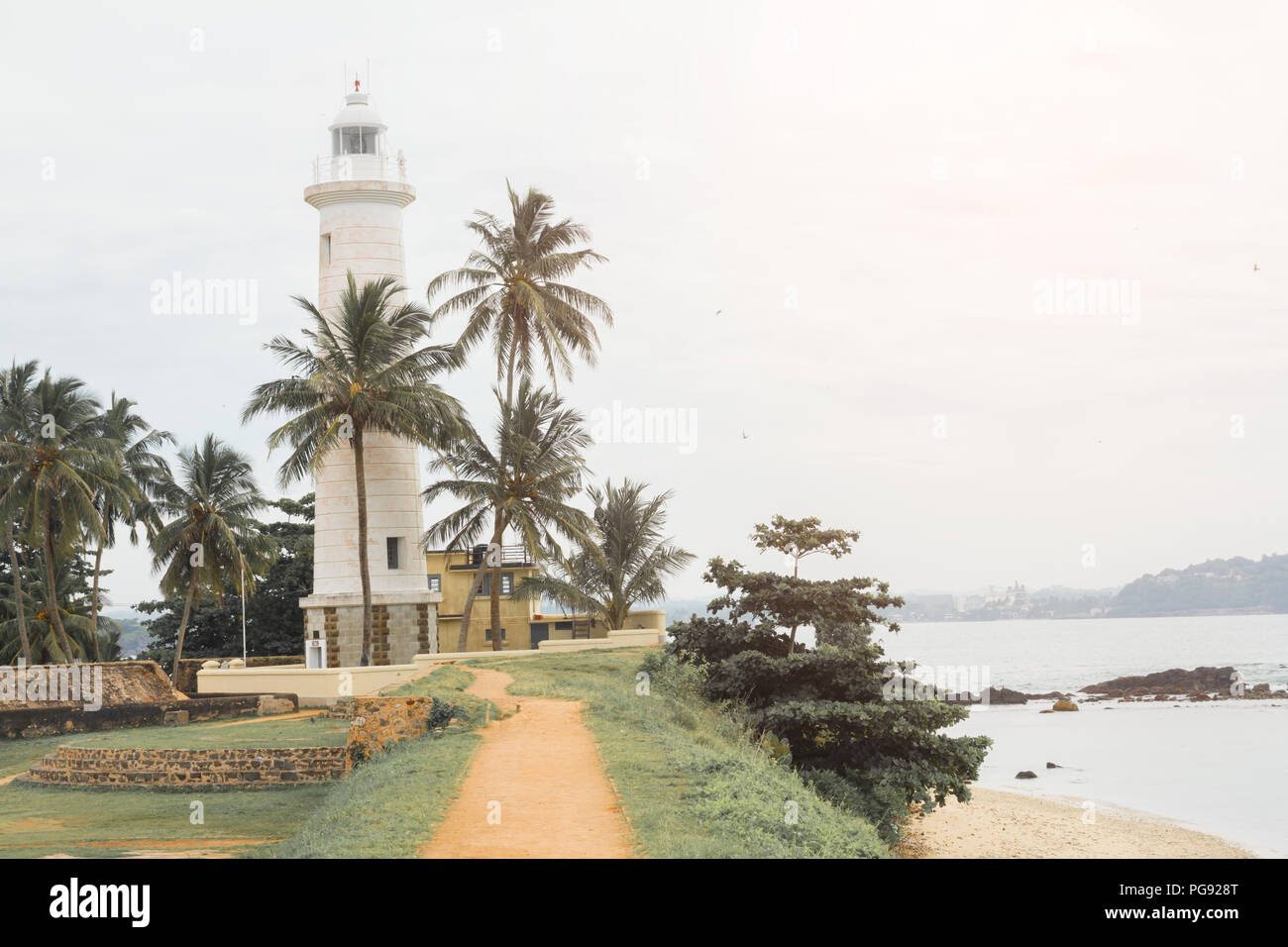 lighthouse in Fort Galle Sri Lanka Stock Photo