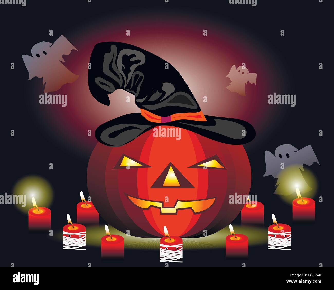 Pumpkin candles halloween Stock Vector Images Alamy