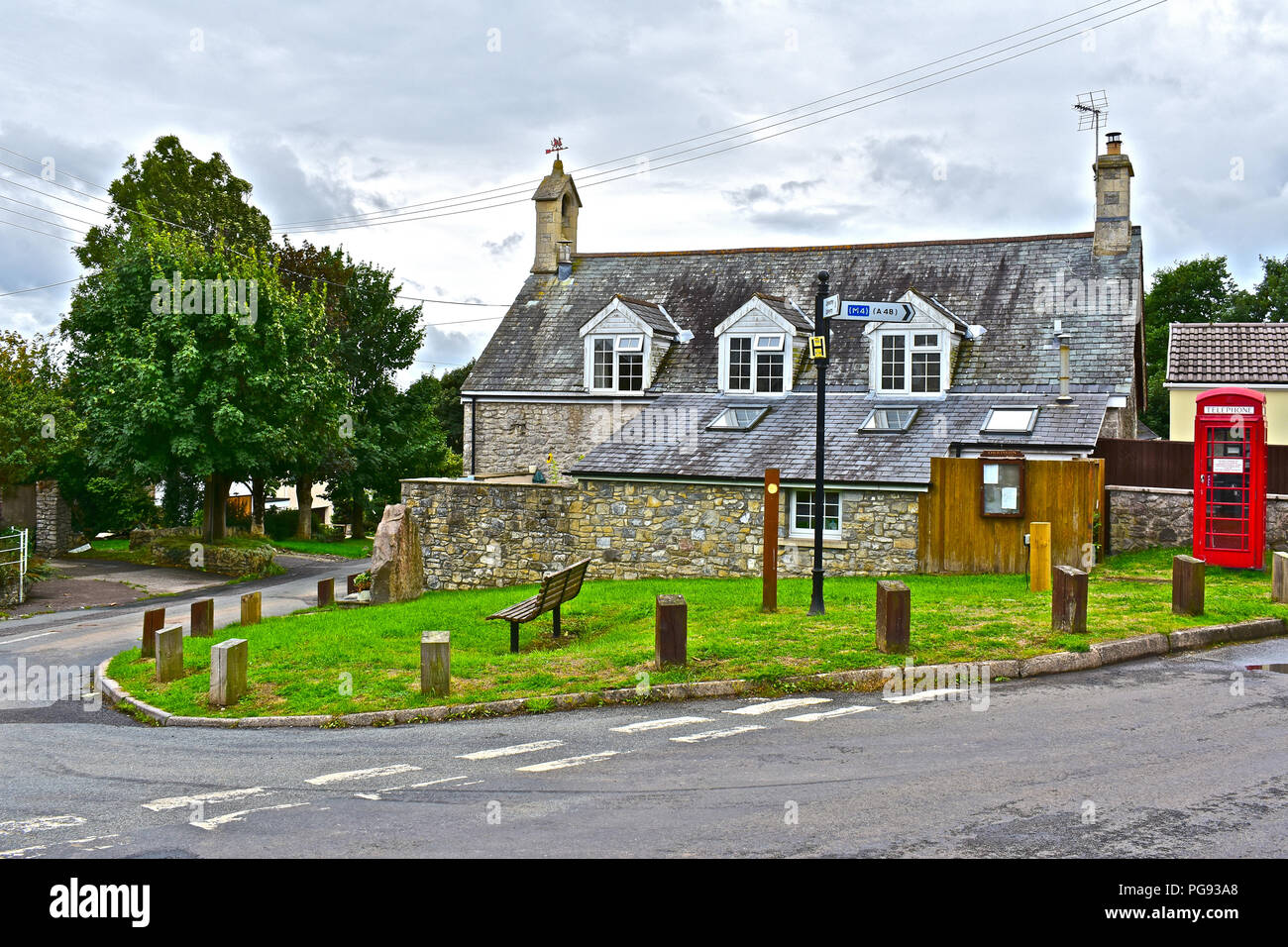 The 'green' in the middle of Colwinston in the Vale of Glamorgan S ...
