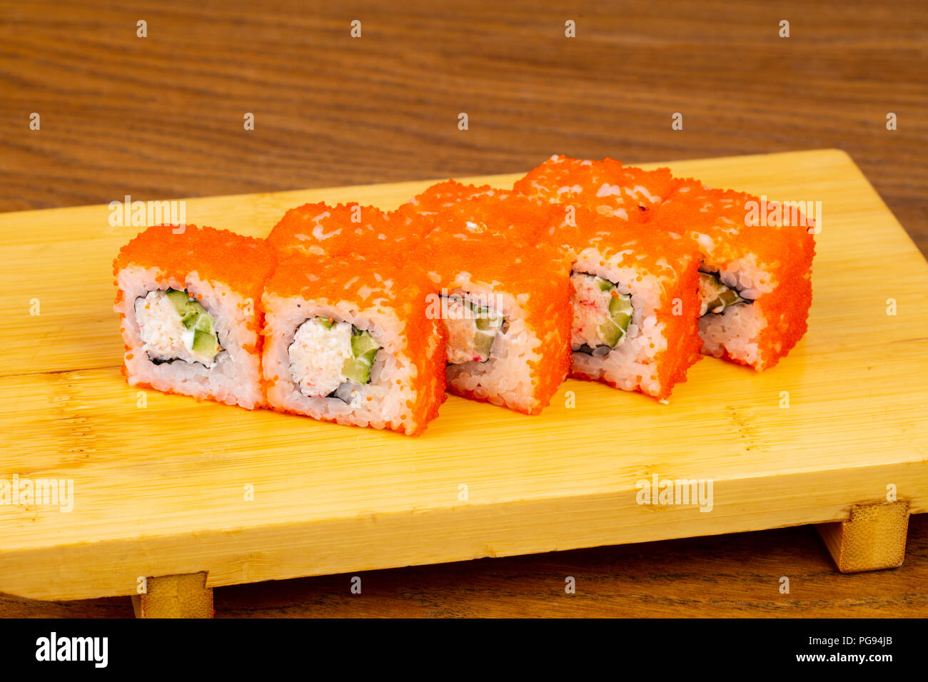 Delicious California sushi roll set Stock Photo Alamy