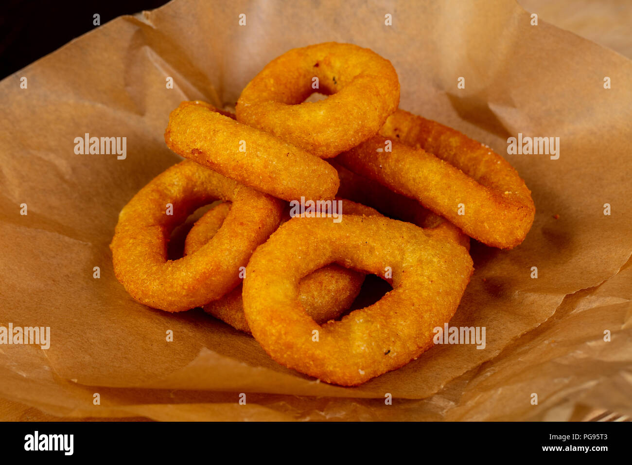 Hot tasty Fried squid rings Stock Photo - Alamy